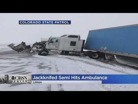 A Jackknifed Semi Hit An Ambulance In Limon