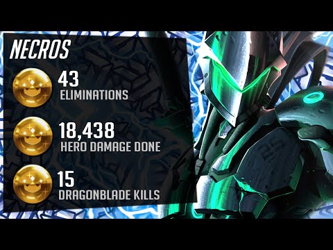 Necros is the Fastest Genji Main - 43 elims! POTG! [ Overwatch Season 27 Top 500 ]