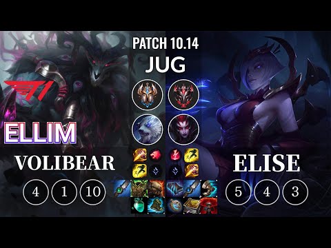 T1 Ellim Volibear vs Elise Jungle - KR Patch 10.14