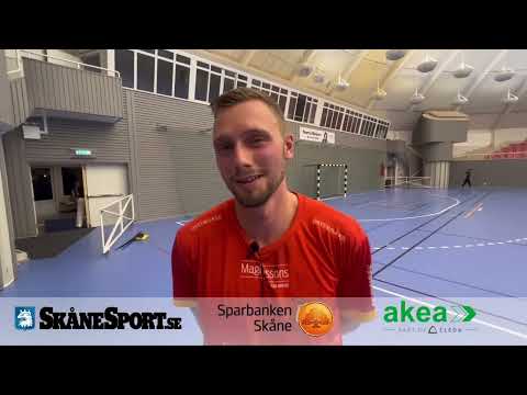 Emil Schuster efter 25-35 mellan Vinslöv och Ystads IF i Svenska Cupen.