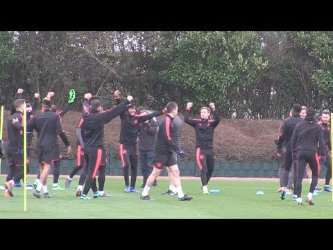 Arsenal train ahead of CSKA Moscow clash