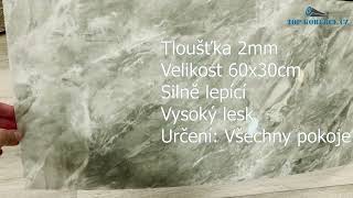 PVC panel dlaždice PBM-09 Mramor zeleno-šedý (60x30cm) samolepící