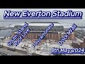 New Everton FC Stadium - 8th May - Bramley Moore Dock - Latest progress - south stand roof #efc