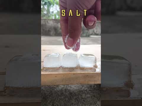 😥ice + salt experiment #shorts #short #trending #scienceexperiment