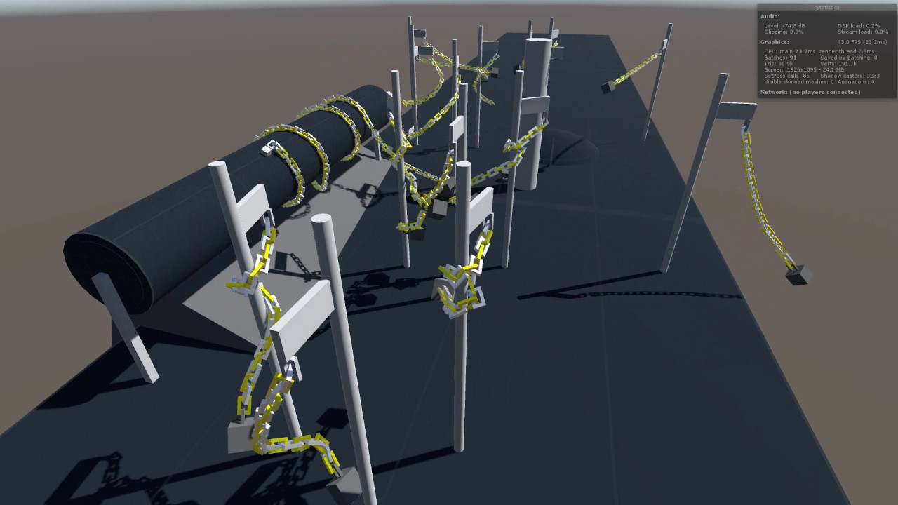 Unity3D Physics Simulation of Chains