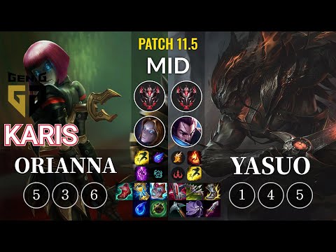 GEN Karis Orianna vs Yasuo Mid - KR Patch 11.5