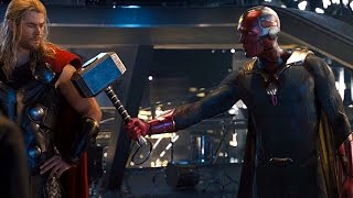 Avengers: Age of Ultron - Vision lifts Thor's Hammer (Scene) Movie CLIP HD