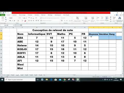 Calcul de la moyenne 10