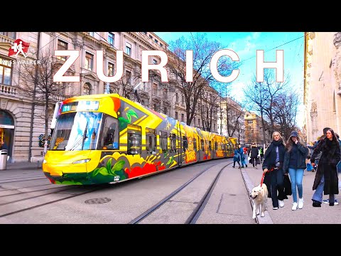 Zurich on Saturday Walking Tour Switzerland 🇨🇭 Trams, Luxury Cars & City Life