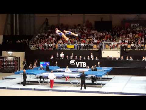 KAZAK Mikalai,HANCHAROU Uladzislau BLR final  Trampoline World Championships 2015