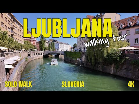 Walking in Ljubljana City Center, Slovenia | 4K City Walk | Slovenia Walking Tour | Prešeren Square