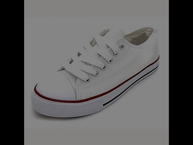 Vídeo relacionado con Zapatillas de lona para mujer, informales, de caña baja, unisex, planas, con cordones, para niñas, zapatillas de lona para mujer, zapatillas deportivas para gimnasio, ligeras, cómodas, White, 39 EU
