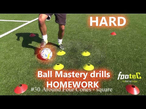 Soccer Drills Homework -  Ball Mastery & Coerver Coaching at Home HARD!!
