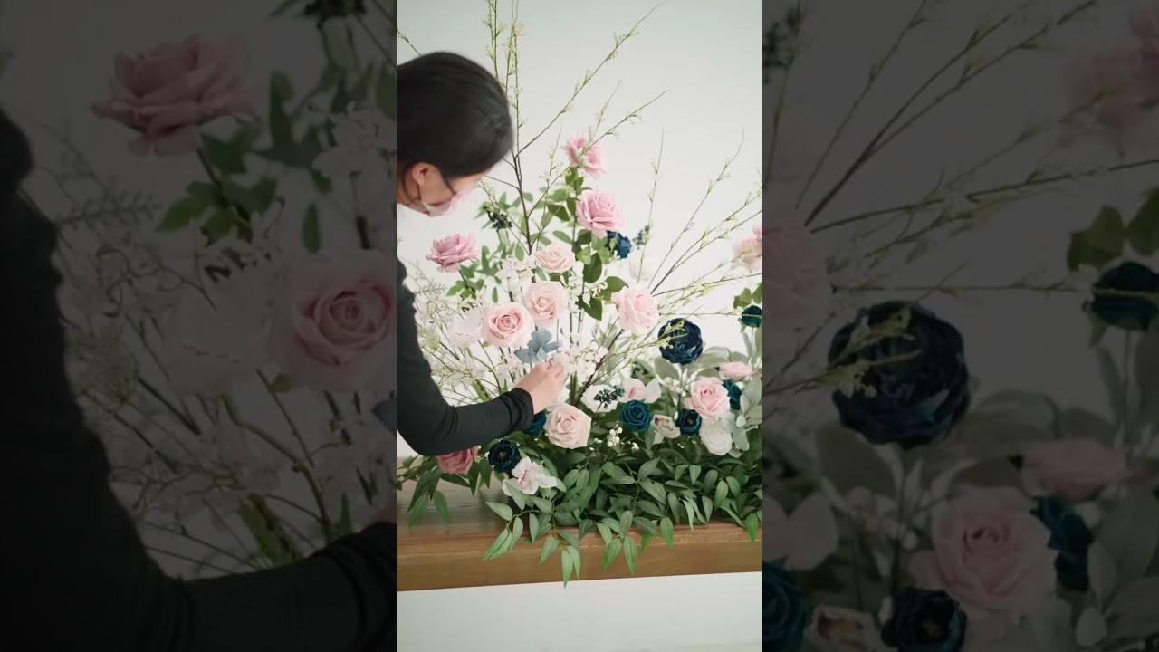 DIY Free-standing Flower Arrangement- Add a Pop of Color to Your Wedding Day #diyflower #lingsmoment