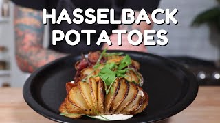 HOW TO MAKE POTATOES IN A CAST IRON SKILLET |  HASSELBACK POTATOES w/ BACON