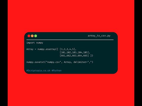 Numpy Csv Write