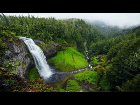 Guided Sleep Meditation with Gentle Nature Sounds: white noise Waterfall (into the forest) Video