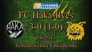 preview picture of video 'FC Haka-Ilves 3-0 (1-0) Ykkönen 5.6.2013 Valkeakoski Tehtaan kenttä maalikooste'