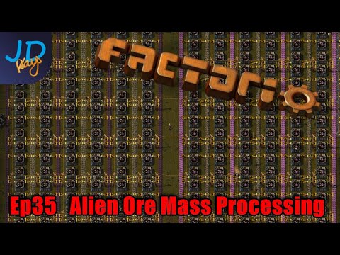 Alien Ore Mass Processing Ep35  | Factorio Biter Hell | Gameplay, Lets Play
