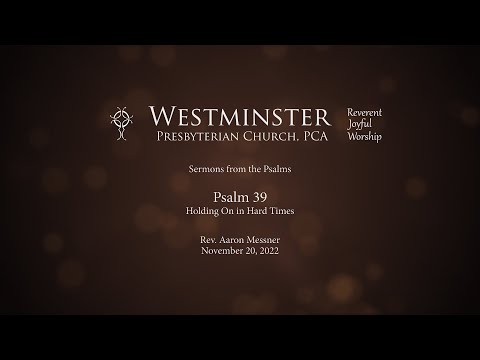 Psalm 39 - Holding On in Hard Times