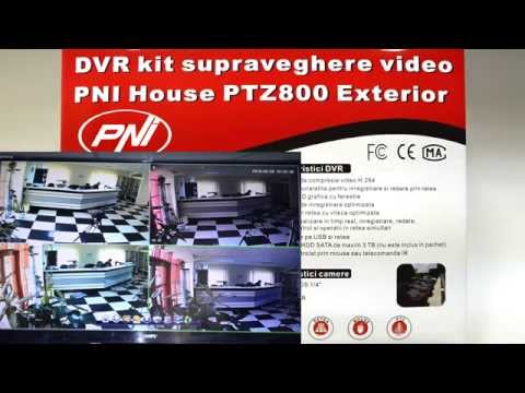 DVR kit supraveghere video PNI House PTZ800 - DVR si 4 camere exterior 800 linii