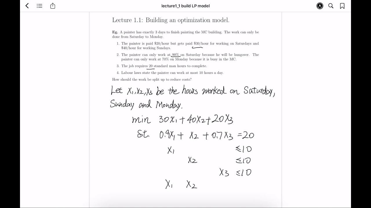 1 Building An Optimization Model 1