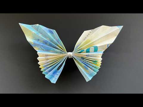 Geldscheine falten Schmetterling: Einfachen Schmetterling aus Geld falten