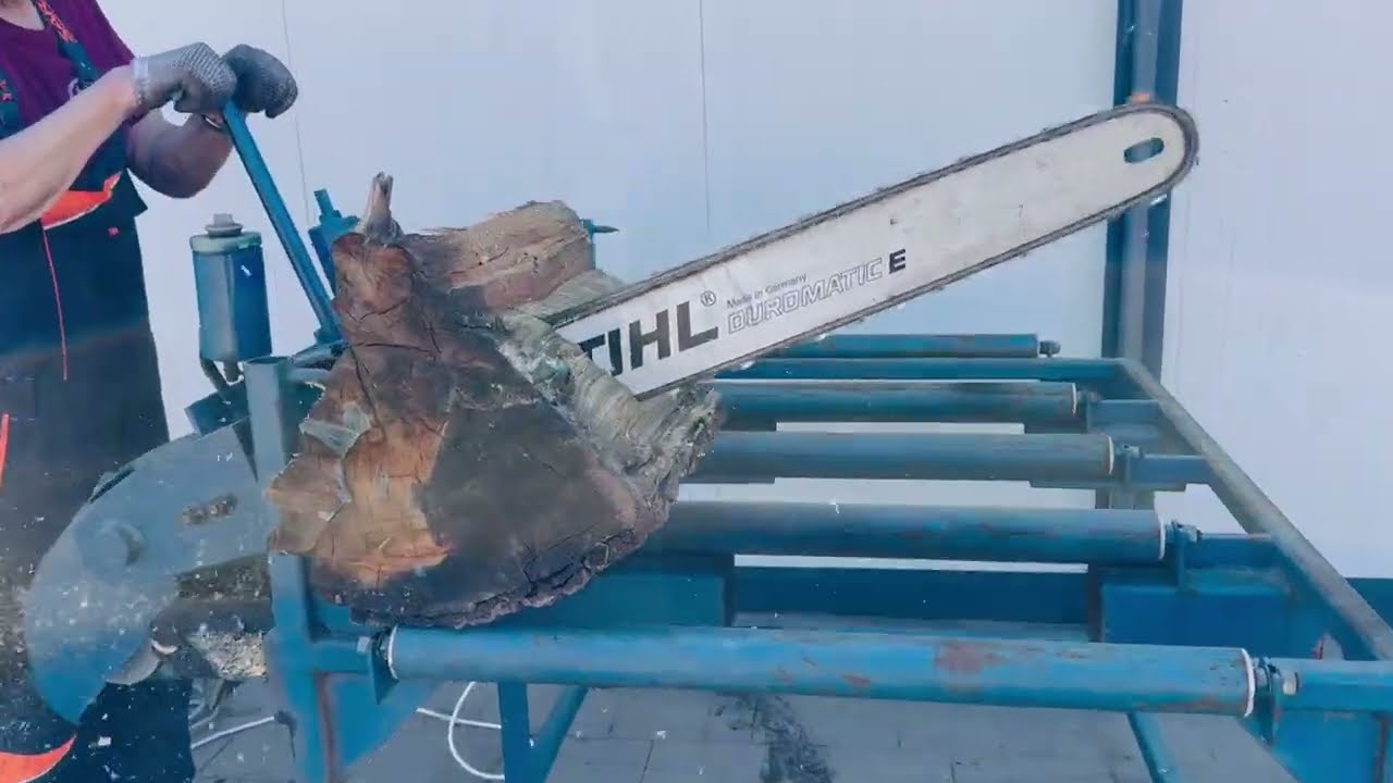 Egyedi fejlesztésű láncfűrész görgős platformmal - 970 mm Stihl Duromatic láncvezető