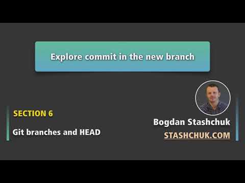 Git branches and Git HEAD 63 Explore commit in the new branch