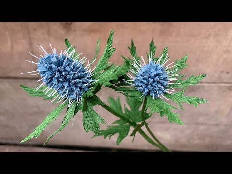 ABC TV | How To Make Sea Holly Flower From Crepe Paper - Craft Tutorial