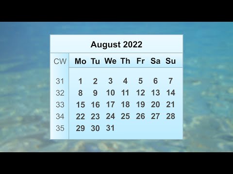 August 2022 Calendar