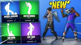 *NEW* Fortnite Season 4 DANCES IN REAL LIFE LEAKED! (Pop Lock,Red Card, Cry, Soccer Juggling, T-rex)