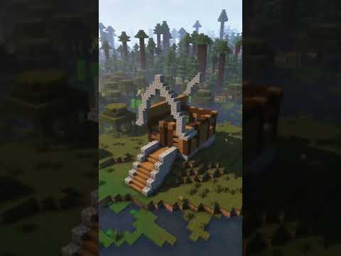 MInecraft:- Witch Hut Building Time-lapse.#shorts