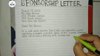 How to Write A Sponsorship Letter Step by Step | Writing Practices