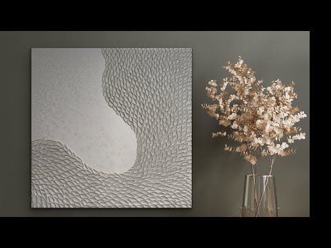 MUST SEE! MONOCHROMATIC CREAM FLUID ART PEARL POUR WITH CREAM TEXTURE | Molding Paste Art