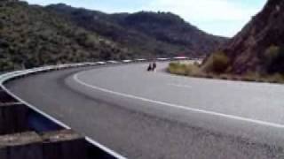 preview picture of video 'Ducati 998 dragging knee up Yarnell Hill'