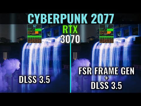 FSR 3 Frame Generation Mod with DLSS 3.5 - Cyberpunk 2077 - RTX 3070 - 1440p
