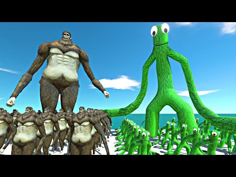 Beast Titan Team vs Rainbow Friends Green - Animal Revolt Battle Simulator