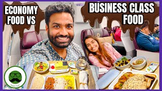 Rs 20,000 Business Class Food Vs Economy Class Food | Veggie Paaji