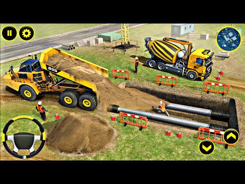 Mega City Construction Simulator 3D | Underpass Bridge Road Building | Android Gameplay
