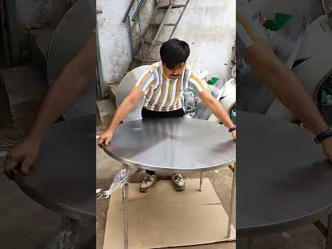 Stainless steel round folding table