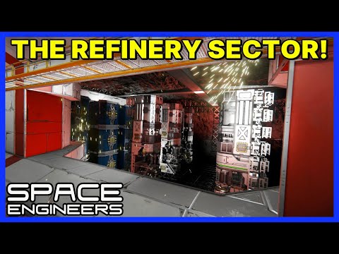 Building the MASSIVE REFINERIES SECTOR! - Vanilla SPACE ENGINEERS Gameplay - Survival - Ep 10