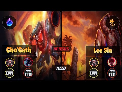 GrandMaster CHO'GATH [Arcane Comet] (Mid) VS  LEE SIN - Grandmaster EUW Patch 11.11