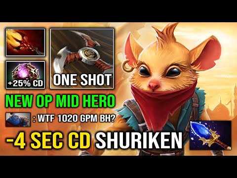 WTF -4 Sec Shuriken CD Solo Mid 10K Bounty Unlimited Skill Spam with Super 1020 GPM Dota 2