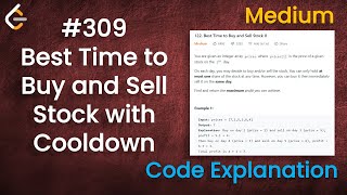 YouTube video 'Best Time to Buy and Sell Stock with Cooldown | Live Coding with Explanation | Leetcode - 309'