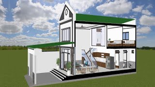 Nhà 5.5x10m gác lửng ll od13 (link file tk ở phần bình luận)