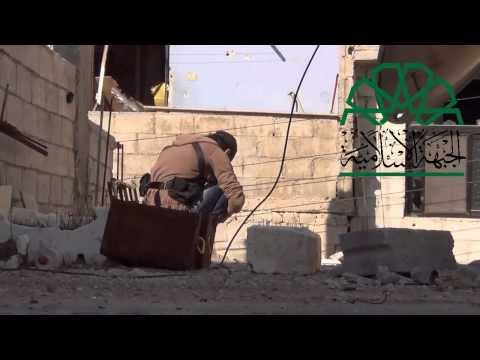 استهداف مقاتلي جيش الإسلام بقنابل محلية الصنع أحد مواقع قوات النظام في حي تشرين في مدينة دمشق