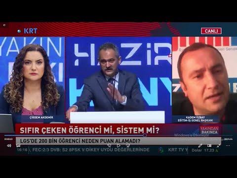 Genel Başkanımız Kadem Özbay, LGS sınavı sonuçlarını KRT Tv`de değerlendirdi. | EĞİTİM İŞ
