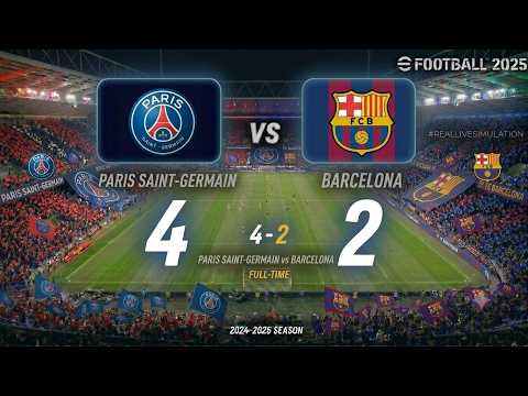 Paris Saint-Germain vs Barcelona 4-2` 🔴⚫| HIGHLIGHTS |  PES 2021 Gameplay | Football Simulation