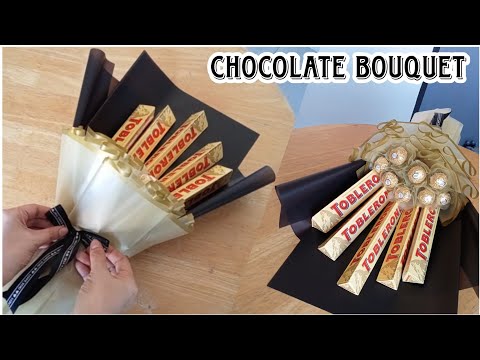 Diy chocolate bouquet #diybouquet #chocolatebouquet  #toblerone #ferrerorocher